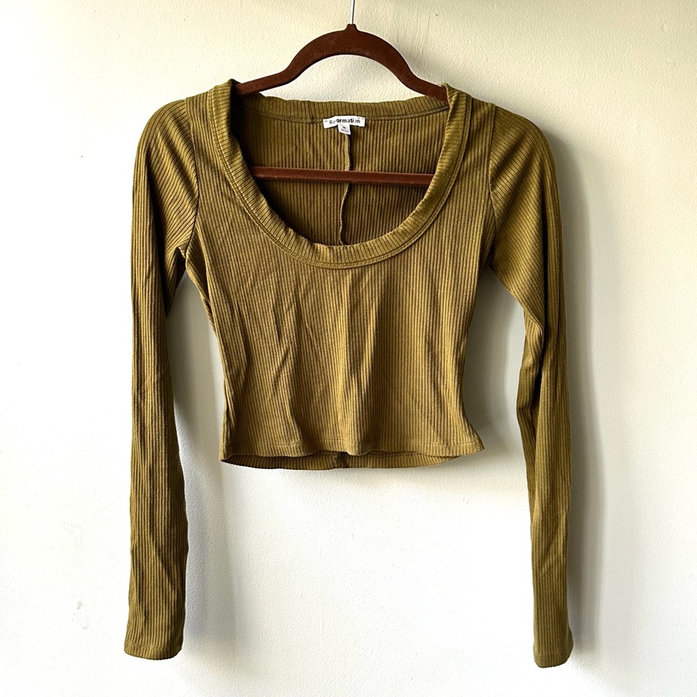Reformation Olive Knit Top - M